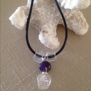 Genuine Sea Glass Handcrafted Necklace Pony Beads